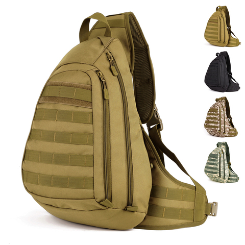 Большой тактический военный рюкзак на одной лямке 45 см, большая нагрудная сумка на плечо, спортивный велосипедный рюкзак для ноутбука 14 дюймов A3104 ► Фото 1/6