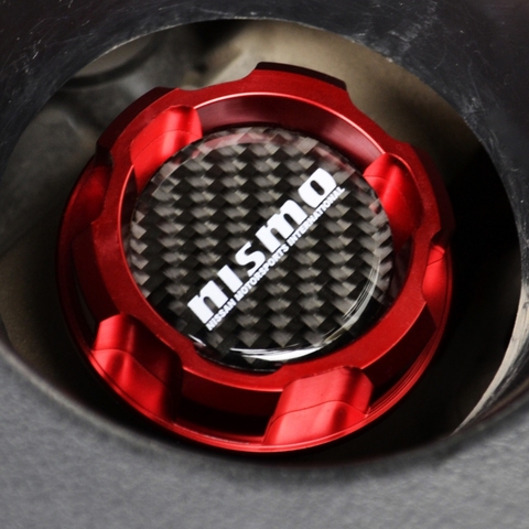 Красная алюминиевая масляная крышка двигателя с логотипом из углеродного волокна для nissan ALTIMA MAXIMA SILVIA S13 S14 240SX SENTRA SUNNY INFINITI 350Z 300ZX ► Фото 1/1