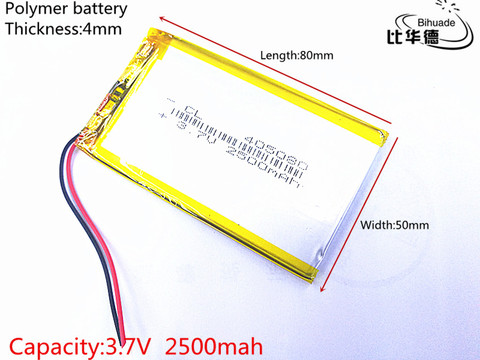 3,7 V 2500mAh 405080 литий-полимерная LiPo аккумуляторная батарея для PAD GPS PSP Vedio pc 7 дюймов ► Фото 1/2
