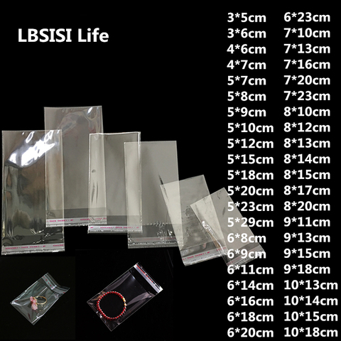 LBSISI Life 200 шт. прозрачные самоклеящиеся пакеты небольшого размера, Пластиковый Полипропиленовый пакет для конфет, печенья, упаковки ювелирны... ► Фото 1/6
