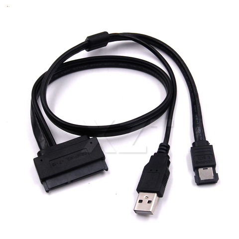 2 в 1 кабель для подключения жесткого диска SATA 22Pin eSATA Дата-кабель с питанием от USB адаптер 50 см Применение для HDD 2,5 