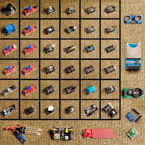 Для arduino 45 в 1 модуль датчиков стартовый набор лучше, чем набор датчиков 37в1 ► Фото 1/3