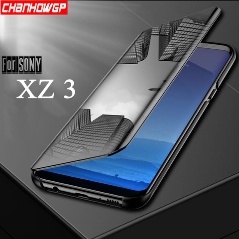 Зеркальный умный флип-чехол для Sony Xperia XZ3, прозрачный HD экран, полный Чехол для Xperia XZ3 XZ 3, противоударные Чехлы, оболочка, чехол ► Фото 1/6