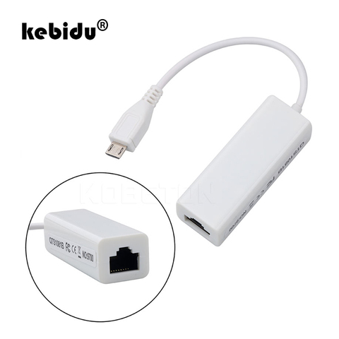 Kebidu 15 см Micro USB 2,0 штекер-гнездо, 5-контактный разъем 10/100 Мбит/с Ethernet LAN сетевая карта адаптер для Windows XP 7 8 PC Linux ► Фото 1/6