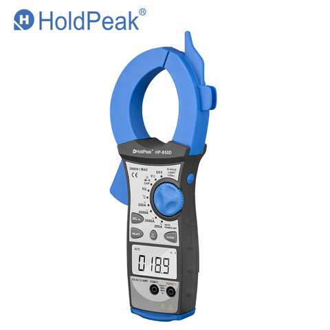 HoldPeak HP-850D 2000A Хомут-метр с частотой температурной ёмкости рабочий цикл тест и сумка для переноски ► Фото 1/4