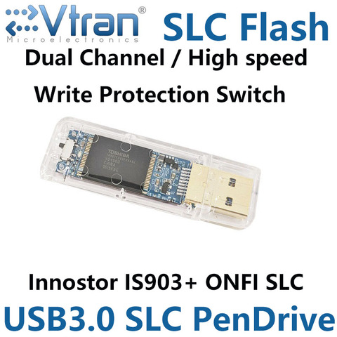 EVtran V03S SLC usb 3.0 16 ГБ 32 ГБ 64 ГБ SLC USB3.0 фонарик с защитой от записи высокоскоростной IS903 SLC прозрачный SLC диск ► Фото 1/6