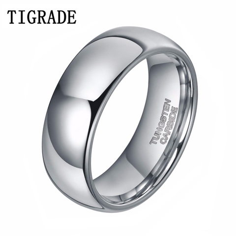 Классическое кольцо TIGRADE 6 мм с высокой полировкой, обручальное кольцо с куполом, карбидные обручальные кольца для мужчин и женщин, размер 4-13... ► Фото 1/5
