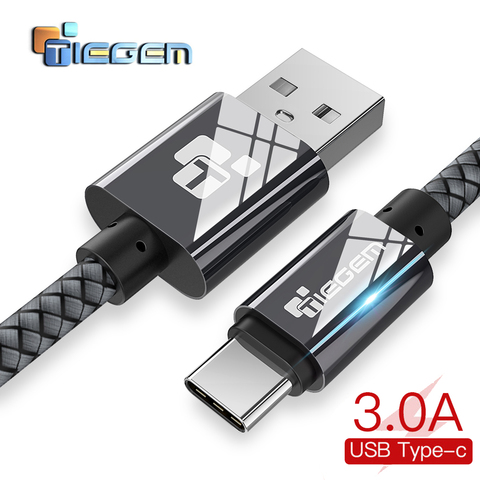 TIEGEM 1M 2M 3M USB кабель с разъемом USB Type-C кабель USB-C мобильный телефон для быстрой зарядки USB кабель для зарядного устройства для Xiaomi mi-8/honor 9x / Samsung ... ► Фото 1/6
