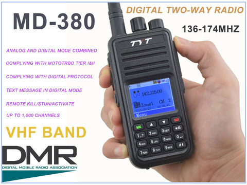 TYT Tytera MD-380 VHF 136-174 МГц цифровая портативная двухсторонняя радиостанция DMR ► Фото 1/6