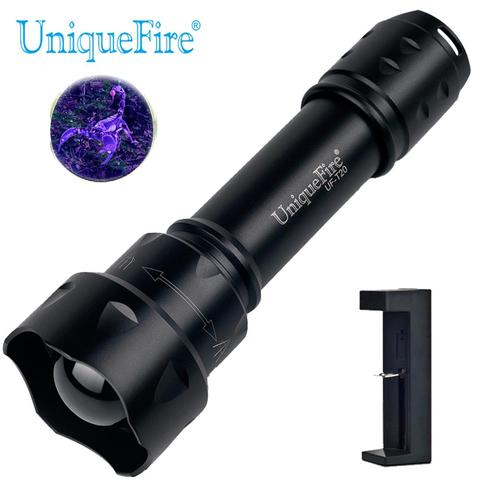 UniqueFire T20 UV 365nm Ультрафиолетовый светодиодный фонарик 1 Режим детектор моча животных и пятен фонарь с USB зарядным устройством ► Фото 1/6