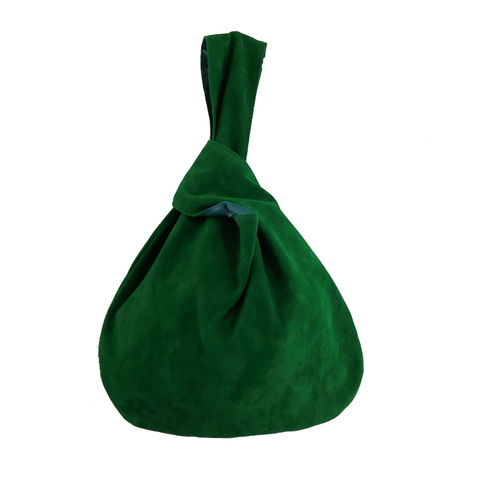 Женская сумка-тоут Estelle Wang, маленькая сумка с узлом на запястье, велюровая Сумка-жилет в японском стиле, сумка-тоут зеленого или фиолетового ... ► Фото 1/6