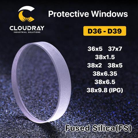 Cloudray Protective Windows D36-39, плавленый кварцевый кремний для волоконного лазера, 1064 нм, Precitec Raytools WSX 36x5 37x7 ► Фото 1/5