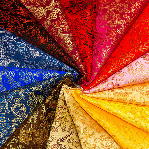 Жаккардовая атласная ткань в китайском стиле для кимоно и сумок, различные цвета ► Фото 1/5