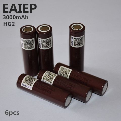 Hot EAIEP Lii-HG2 18650 18650 мАч перезаряжаемая батарея высокой мощности с высоким разрядом, 30A большой ток ► Фото 1/6