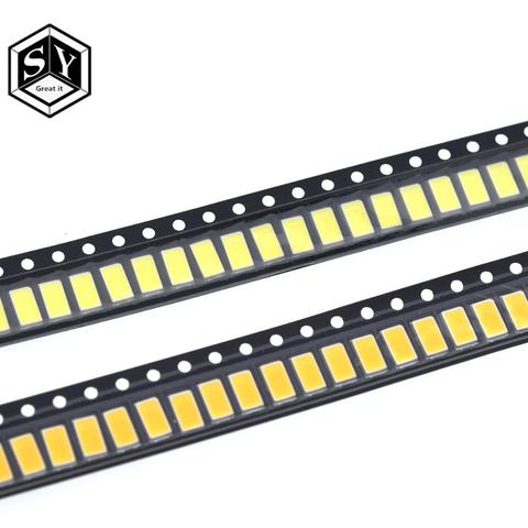 100 шт., светодиодный 5730 SMD, 5630, белый, теплый белый, 5,7*3,0 мм, 40-60 лм, 150 мА, 5730 диод, 0,5 Вт ► Фото 1/5