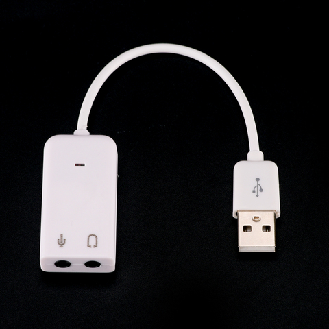 USB 2,0 Виртуальный 7,1 канал внешний USB Аудио Звуковая карта адаптер Звуковые карты для ноутбука ПК Mac с кабелем 18,5 см ► Фото 1/6