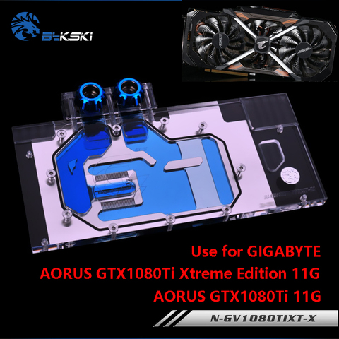 Водяной блок BYKSKI для GIGABYTE AORUS GTX 1080Ti Xtreme Edition/с полным покрытием, графическая карта, медный радиатор ► Фото 1/6