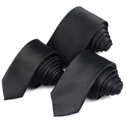 Новые Классические черные галстуки для мужчин, шелковые мужские галстуки для свадьбы, вечеринки, бизнеса, шеи взрослого, 3 размера, повседне... ► Фото 1/6