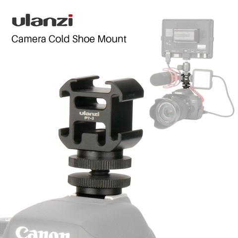 Ulanzi Трехместный 3 Холодный башмак на Камера башмак Поддержка BY-MM1 микрофон видео светодиодный свет для DSLR Nikon Canon ► Фото 1/6