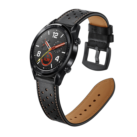 Ремешок для часов из натуральной кожи для Huawei Watch GT 2 46 мм/Huawei honor magic 2, сменный Браслет из нержавеющей стали ► Фото 1/6