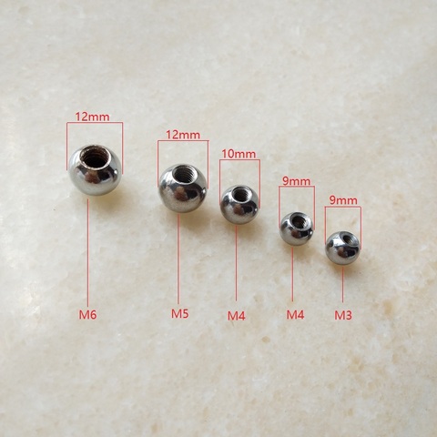 10 шт./лот M3/M4/M5/M6 хромированные женские шариковые гайки, подвесная доска, шариковая гайка, peen hardward, аксессуары для освещения ► Фото 1/6