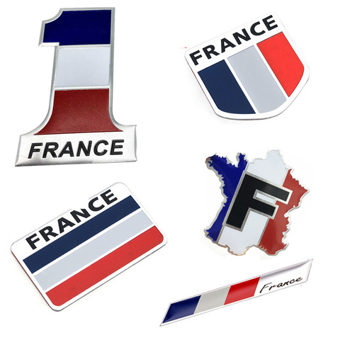 Алюминиевая 3D наклейка на автомобиль с французским флагом, эмблема, значок, наклейка для Peugeot, Citroen, Renault, Venturi, Bugatti, Amilcar, хи-мола, Ford ► Фото 1/6
