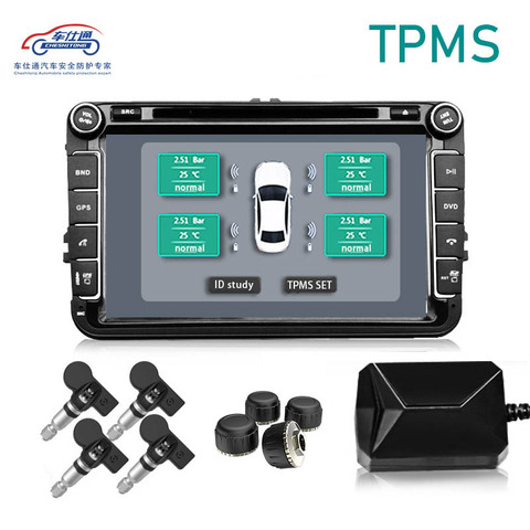 Система контроля давления в шинах TPMS, монитор давления в шинах с подключением к USB на Android/система сигнализации для Android-систем навигации/бес... ► Фото 1/6
