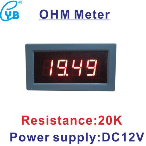 20K источник питания DC12V Измеритель сопротивления Ом тестер светодиодный 3-1/2 цифровой Омметр мини резистор измеритель панель ► Фото 1/5