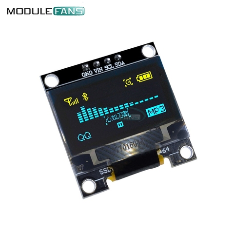 Светодиодный дисплей 0,96x64 128x64 дюйма, I2C, IIC, серия, желтый, синий, O, совместимый с Arduino STM32, плата контроллера, драйвер ► Фото 1/6
