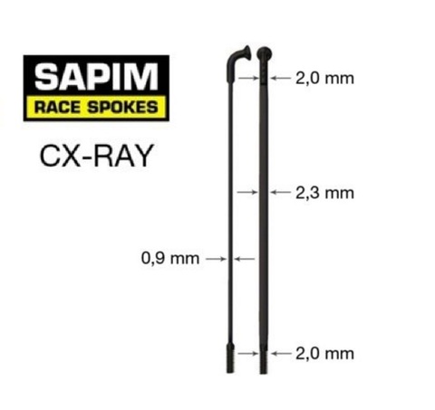 Спица для велосипеда Sapim Cx-ray aero, 4,3, г/шт., сделано в Бельгии, лучшие спицы для велосипедов, MOQ 12 шт., только черный цвет ► Фото 1/1