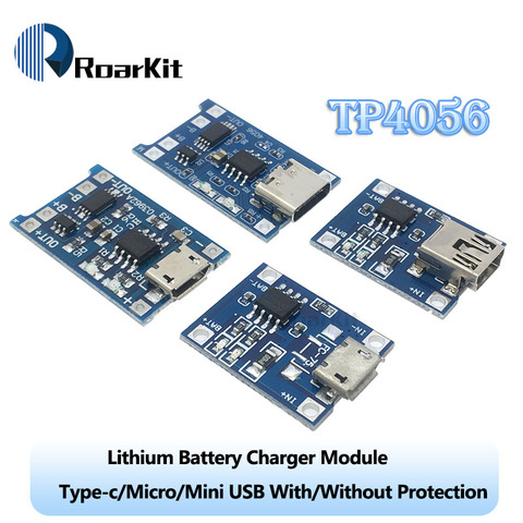 Type-c/Micro/Mini USB 5V 1A 18650 TP4056 модуль зарядного устройства литиевой батареи зарядная плата с защитой и двумя функциями 1A li-ion ► Фото 1/6