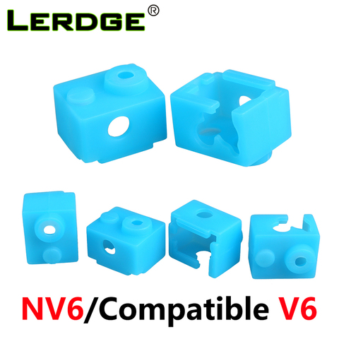 LERDGE 3D принтер части V6 силиконовые носки с подогревом блок использовать XCR-NV6 нагревательный блок Hotend экструдер синий 1 шт ► Фото 1/6