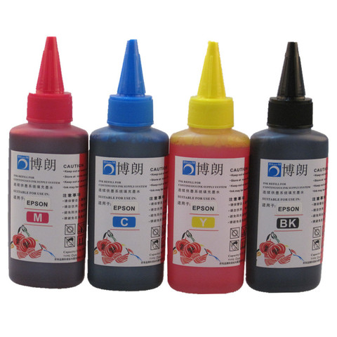 Универсальные красящие чернила 4 цветов для принтеров EPSON Premium 100 мл, 4 цветные чернила BK C M Y для EPSON, все чернила ciss для принтера ► Фото 1/6
