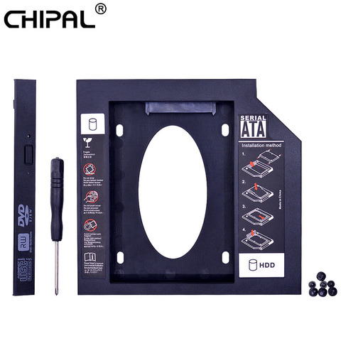 Универсальный пластиковый переходник CHIPAL для установки второго жесткого диска 12,7 мм SATA 3,0 для 2,5 дюйма Чехол для твердотельного накопителя чехол для жесткого диска для ноутбука CD-ROM Optibay ► Фото 1/6