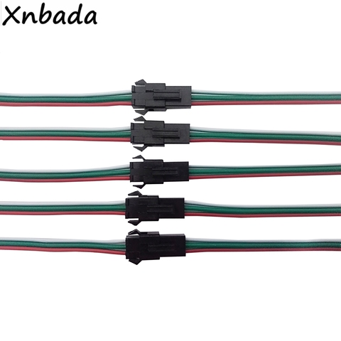 10 пар, 10 см, 3Pin JST разъем, гнездовой и наружный JST Разъемы, 22AWG красный зеленый и белый провода для WS2811 WS2812B RGB светодиодная лента ► Фото 1/4