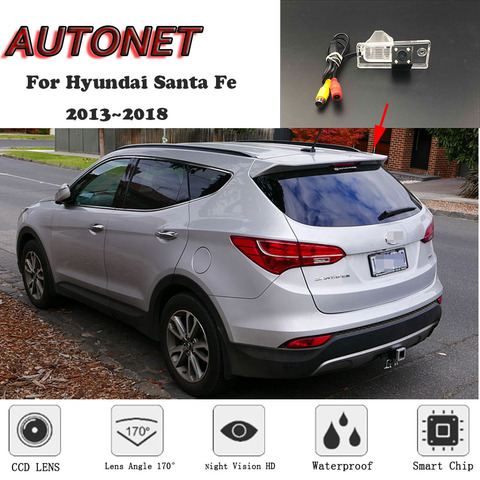 Камера заднего вида с ночным видением для Hyundai Santa Fe 2013 ~ 2022 CCD/камера или Кронштейн номерного знака ► Фото 1/6
