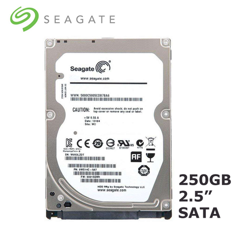 Внутренний жесткий диск Seagate для ноутбука, 2,5 дюйма, 250 ГБ, 2 Мб/8 Мб, 5400 об/мин-7200 об/мин, 160 МБ/с./с ► Фото 1/6