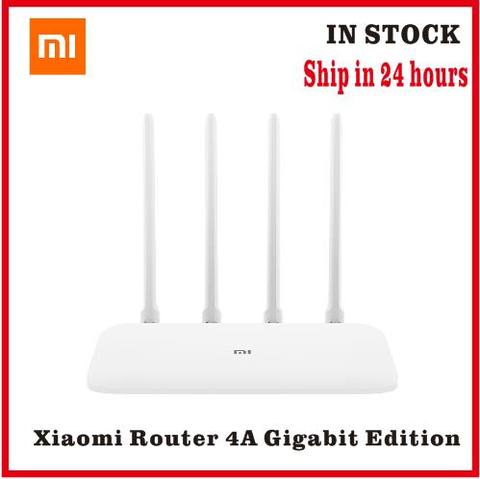 Роутер Xiaomi Mi 4A Gigabit Edition, 2,4 ГГц, 5 ГГц, 1167 Мбит/с, Wi-Fi ретранслятор с высоким коэффициентом усиления, 4 антенны, Сетевой удлинитель, пульт дистанционного управления для умного дома ► Фото 1/6