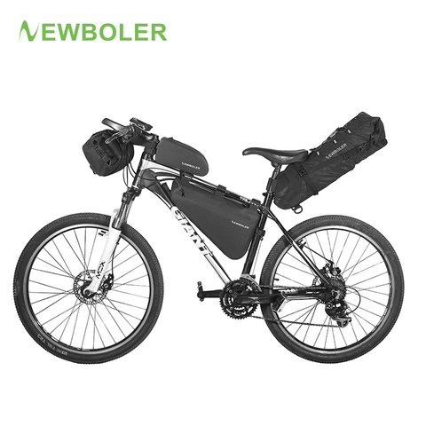 Сумка для велосипеда NEWBOLER, водонепроницаемая сумка на багажник велосипеда, сумка на седло, с передней верхней трубкой, на руль ► Фото 1/6