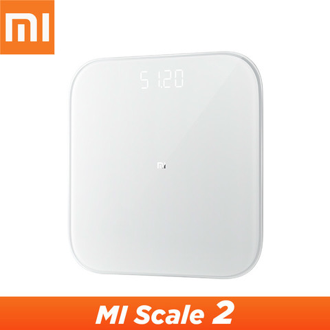 Оригинальные весы Xiaomi Mijia Scale 2, Bluetooth 5,0, умные весы, цифровой светодиодный дисплей, работает с приложением Mi fit для бытового фитнеса ► Фото 1/6