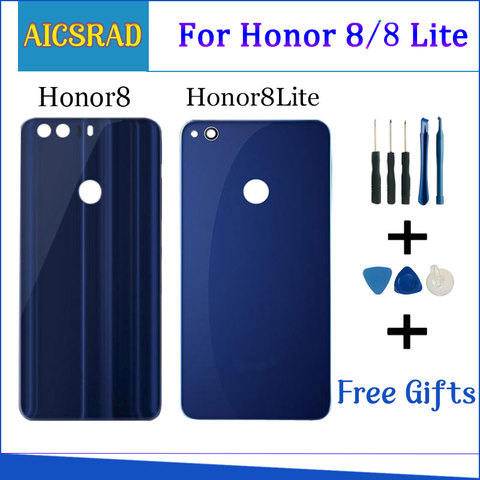 Задняя стеклянная крышка батарейного отсека для Huawei Honor 8 Lite, Задняя стеклянная крышка для Honor 8 Lite, задняя крышка корпуса, панель ► Фото 1/5