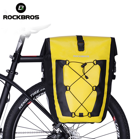 ROCKBROS велосипедная сумка, водонепроницаемая задняя Сумка для велосипеда, задние сиденья, сумка для багажника, 27 л, большая корзина, чехол, Аксессуары для велосипеда MTB ► Фото 1/6