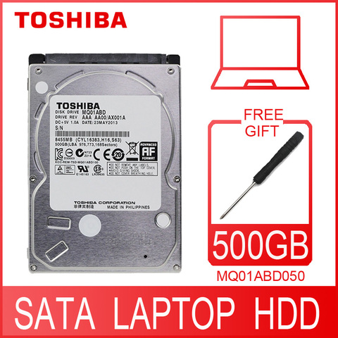 Внутренний жесткий диск TOSHIBA для ноутбука, 500 Гб, 500 г, HDD, 2,5 дюйма, 5400 об/мин, 8 м, SATA 2 MQ01ABD050, оригинальный новый для ноутбука ► Фото 1/4