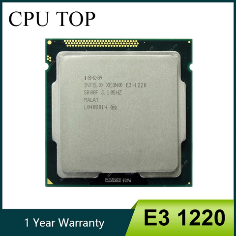 Процессор Intel Xeon E3 1220 3,1 ГГц 4 ядра SR00F LGA1155 ► Фото 1/3