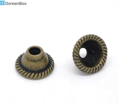 Doreen Box Симпатичные 100 бронзовые колпачки для бусин, фурнитура 8х5 мм (B14477) ► Фото 1/1