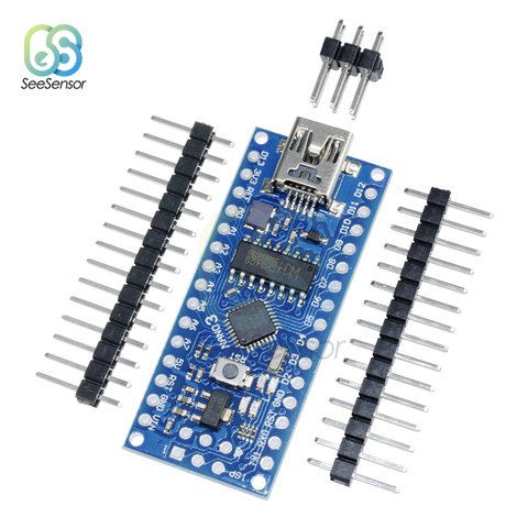 Nano V3.0 3,0 ATmega168 CH340G CH340 Mini USB UART интерфейсная плата микроконтроллер модуль 3,3 В 5 В микроконтроллер для Arduino ► Фото 1/1