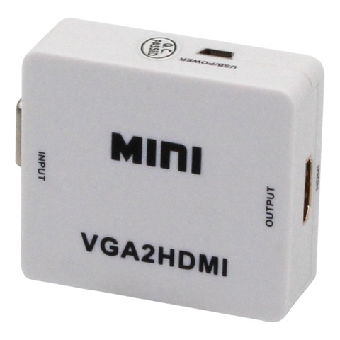 Мини преобразователь из VGA в HDMI с аудио VGA2HDMI 1080P разъем адаптера для проектора ПК ноутбука к HDTV с usb кабелем ► Фото 1/6