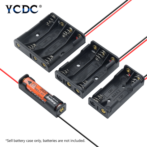 1x 2x 3x 4x AAA Чехол-держатель для аккумулятора с проводными проводами сбоку батарейный блок Соединительный припой для 1-4 шт. AAA батарей ► Фото 1/6
