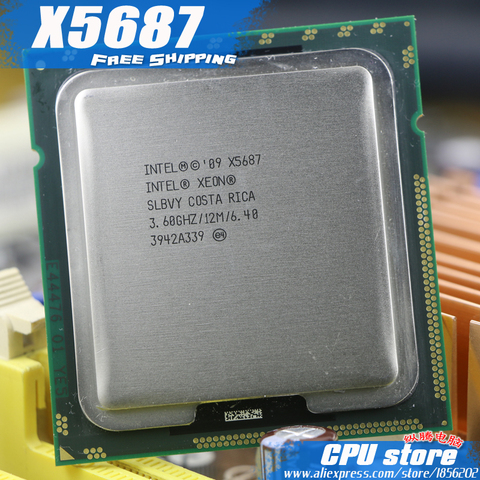 ЦПУ процессор Intel Xeon X5687, 3,6 ГГц/LGA1366/12 МБ L3 /130 Вт кэш/четырехъядерный/серверный ЦП, есть в наличии, продажа X5677 ► Фото 1/3