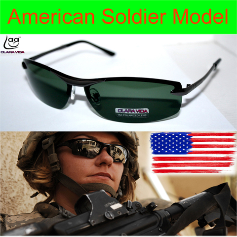 = Бренд CLARA VIDA = роскошная модель американского солдата Tac усиленный поляризованный Polaroid Uv 400 мужские солнцезащитные очки с пенопластом N Box ► Фото 1/5